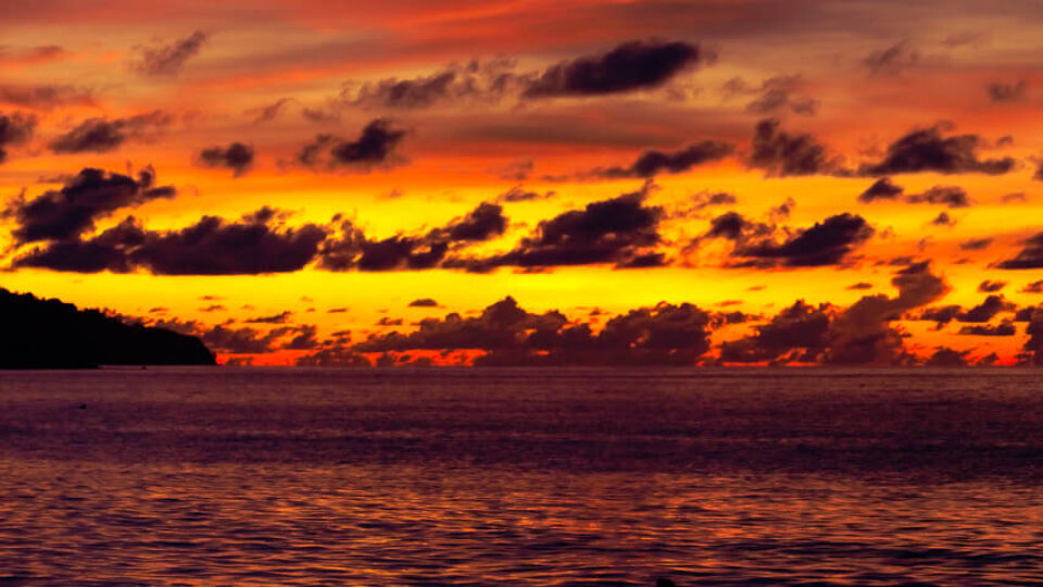 Sunset On Beau Vallon Beach