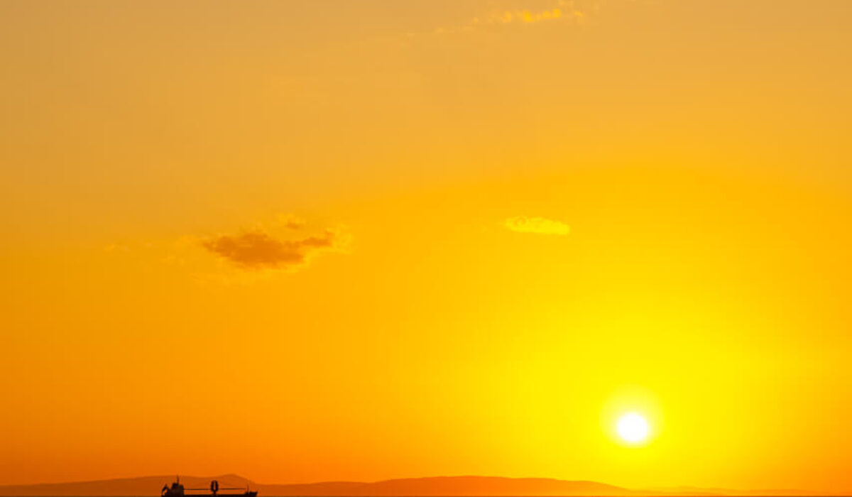 Orange Sunset on the Ferry
