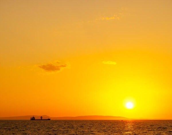 Orange Sunset on the Ferry