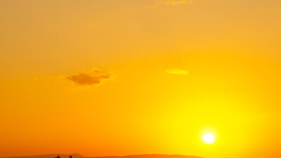 Orange Sunset on the Ferry
